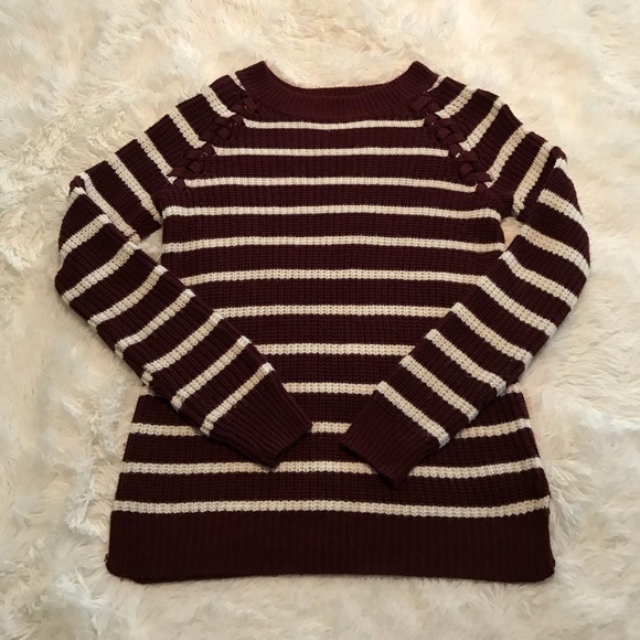 Maroon & white sweater ~ from Kohl’s - Picture 2 of 6